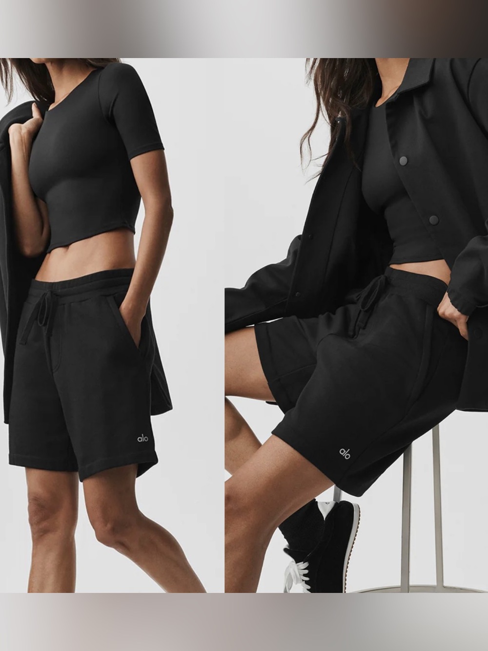 Alo yoga black loungewear shorts size M